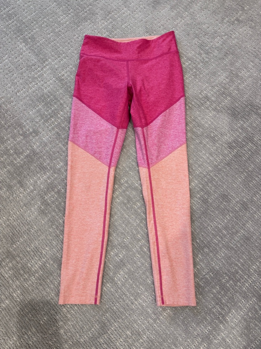 Outdoor Voices Colorblock Leggings in Peach and Fuchsia